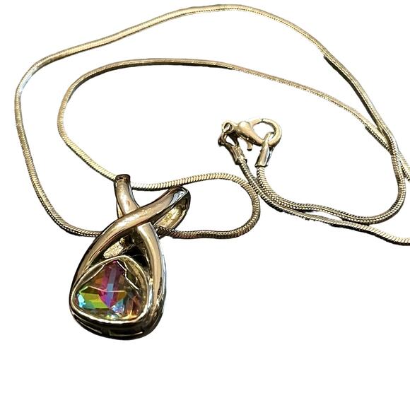 Lia Sophia Jewelry - Lia Sophia Colorful Iridescent Crystal Pendant & Silver Tone Snake Chain
